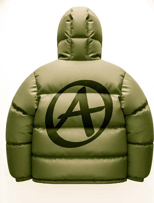 Arcatique Olive Green Puffer Jacket Signature Edition Achille paris