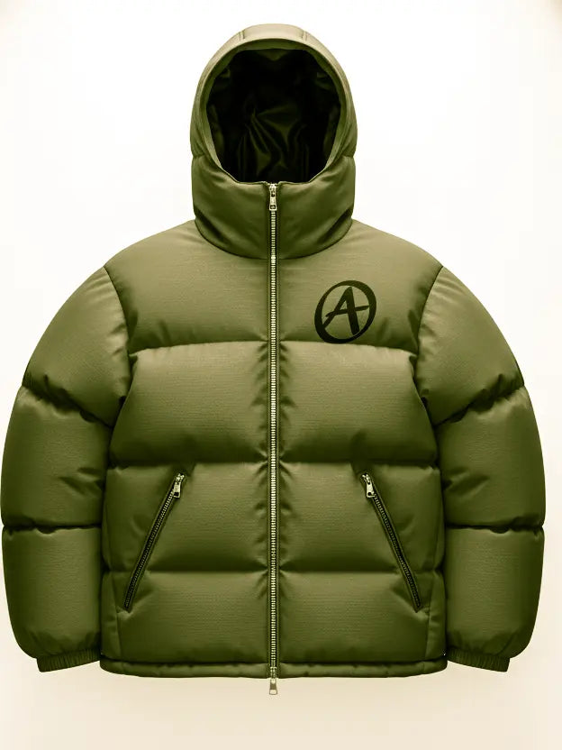 Arcatique Olive Green Puffer Jacket Signature Edition Achille paris